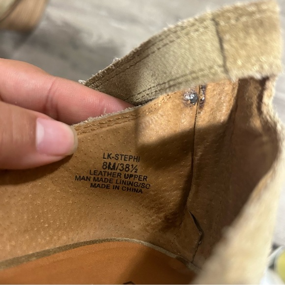 Lucky Brand Stephi Pointed Toe Tan Suede Wedge Pumps - Picture 10 of 11